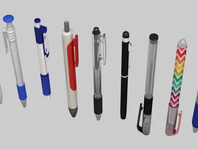 Pen collection 3D model