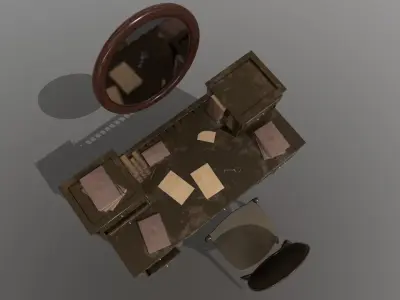 Writing Desk Low-poly 3D model