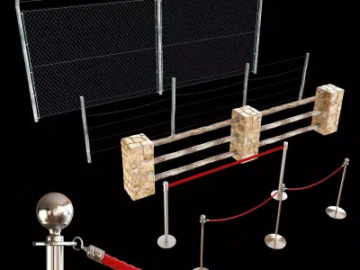 Set of fences 3D model