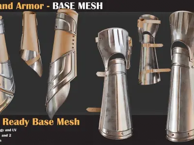 16 Hand Armor BASE MESH - VOL 19 3D model