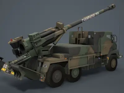 Caesar Artillery Nexter  Low-poly 3D model