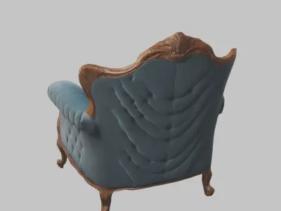 Victorian Vintage Sofa Chair Low-poly 3D model