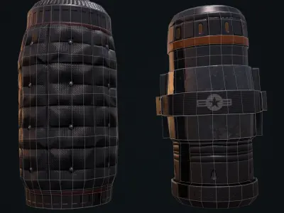 Grenade PBR low-poly 3d model launcher - launcher Low-poly 3D model
