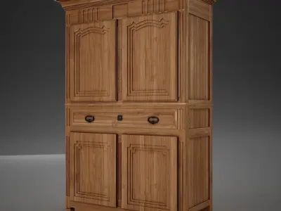 HD Antique Wardrobe 3D model