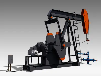 Conventional Pumpjack 3D model