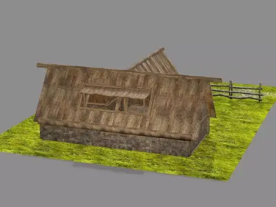 Medieval Viking House 06 Game Ready Low-poly 3D Model Low-poly 3D model purchase