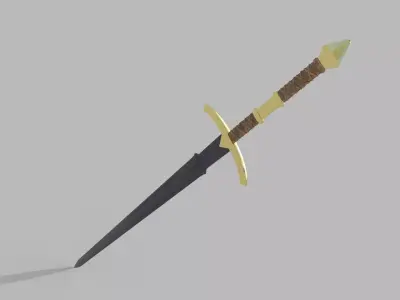 Realistic Medieval Long Sword Low-poly 3D model