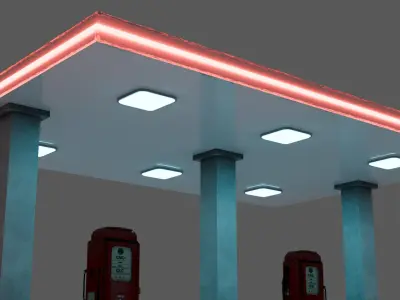 Basic Gas Station 3D model