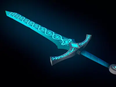 Sword that glows Low-poly 3D model