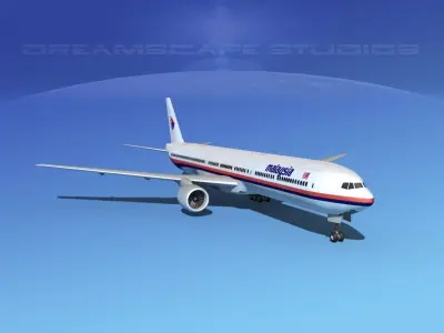Boeing 777-300 MP Malaysia Airlines 3D model