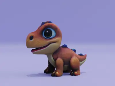 Dinosaur Stylized Cute Dragon Low-poly 3D model