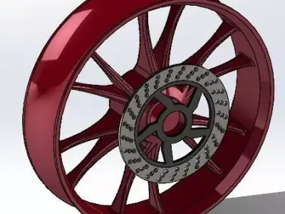 motorcycle wheel rim Free 3D print model