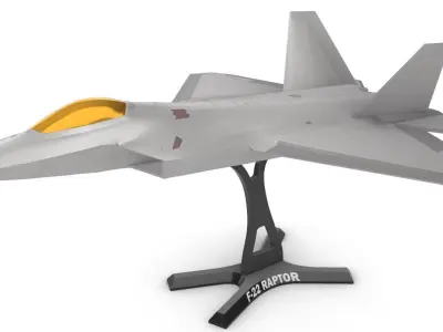 F 22 Raptor in two scales 3D print model