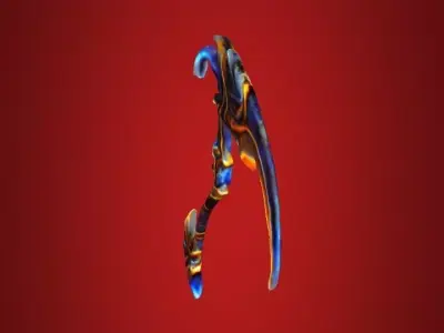 Fire Element Scythe Low-poly 3D model