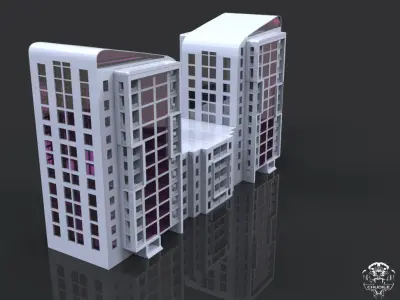 Modern Building Low-poly 3D model