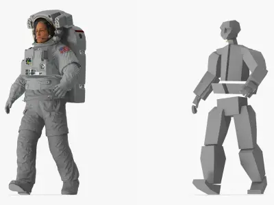 NASA Astronaut Extravehicular Mobility Suit Rigged 3D model