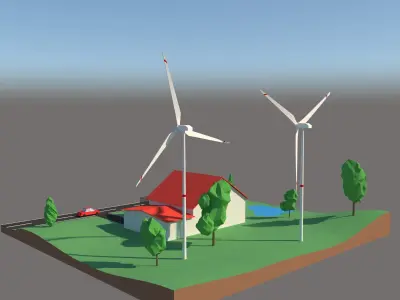 Alternative Energy Cartoon 3D model