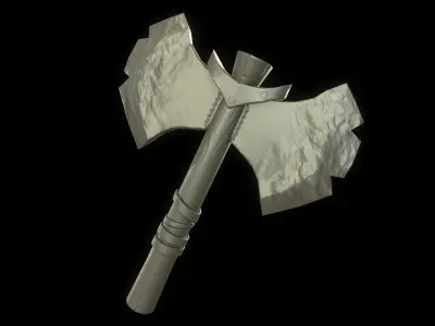 Stylized Weapon Axe Water element Low-poly 3D model