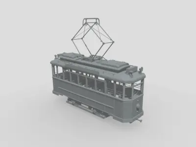 German Tram 1-72 Scale Highly Detailed Historical Model 3D model