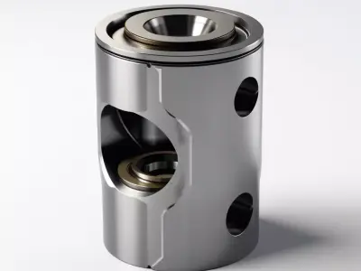 Damaged Hydraulic Piston 3D Model 3D model
