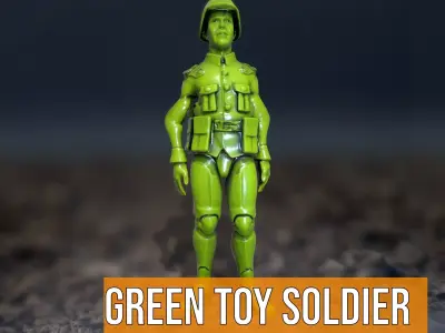 Green Toy Soldier model pack Low-poly 3D model