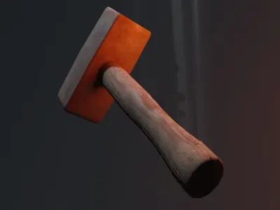 Blacksmiths hammer PBR Lowpoly Game ready Low-poly 3D model
