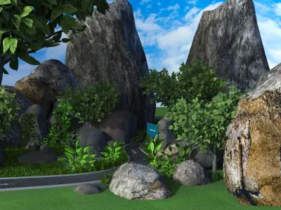 Environment   Street Road Billboard  3D model