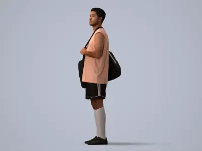 00535Levi003 - Adult Caucasian male waiting in summer 3D model