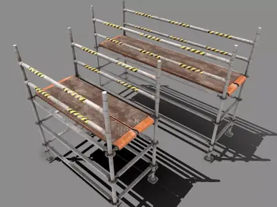 Metal Scaffolding - 2 parts  Low-poly 3D model