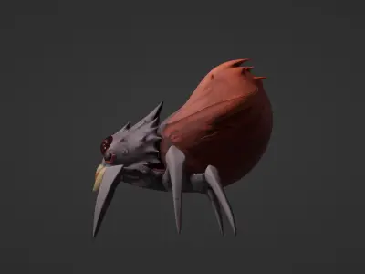 Stylized Cartoon Spider  Low-poly 3D model