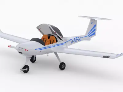 Aircraft Diamond DA20 EFGJ Low-poly 3D model