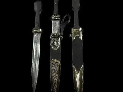 Dagger samurai sword Low-poly 3D model