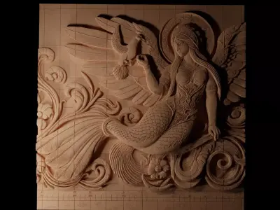 Alkonost CNC 3d Print High Relief Sand Casting 3D print model