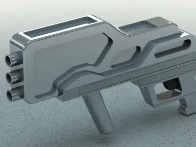 Conceptual Weapon Low-poly 3D model