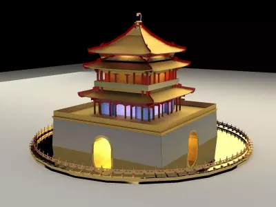 Chinese tower  3D model purchase
