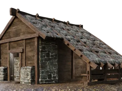 Medieval House 12 PBR 4K GameReady Low-poly 3D model
