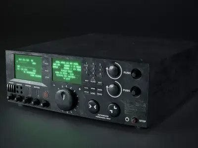 Radio with octane render scene Low-poly 3D model