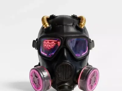 Void-Stalker Tactical Gas Mask 3D Model Low-poly 3D model