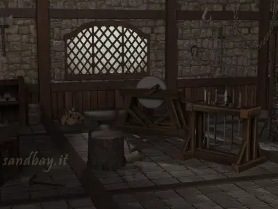 Blacksmith tools Low-poly 3D model purchase