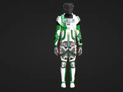 Robot Soldier - Assault Soldier Low-poly 3D model 19