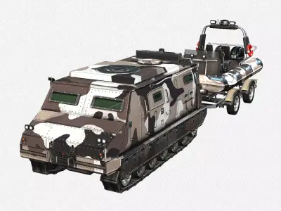 Tracked armored vehicle Low-poly 3D model get
