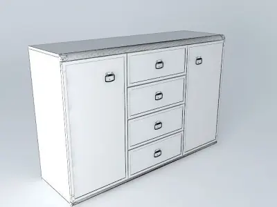 Indiana red pine shelf 3D model