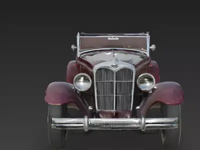 Realistic 30s Vintage Roadster 3d model Low-poly 3D model