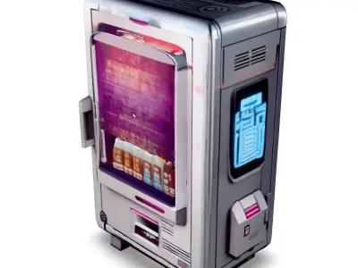 Futuristic Vending Machine 3D Model Low-poly 3D model