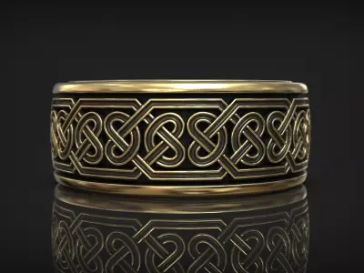 Nordic Interwoven Eternity Knot Ring Celtic Pattern Band 3D print model