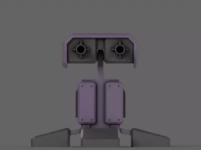 PBR Turret Gun 05 Purple Low-poly 3D model