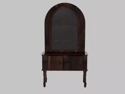 Antique China Cabinet or Hutch with Glass Door Low-poly 3D model purchase