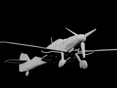 Bf-109 fighter aircraft 3D print model