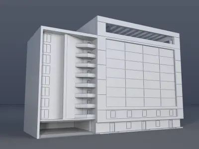 Commercial Building  Low-poly 3D model