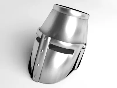 Medieval Helmet - Great Helm 3D model